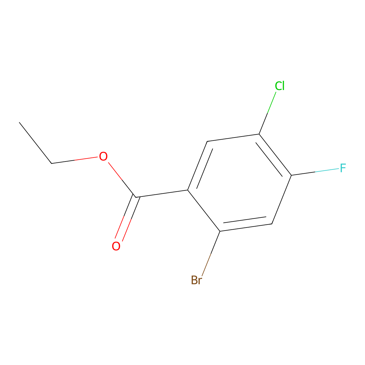Ethyl 2-bromo-5-chloro-4-fluorobenzoate molecular structure, CAS 1542956-39-7