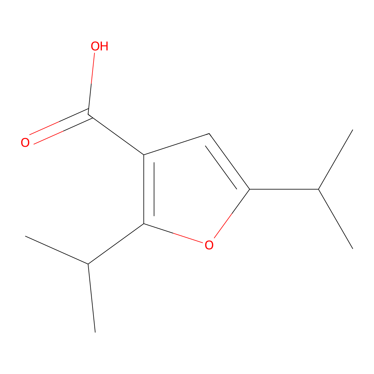 2,5-Bis(propan-2-yl)furan-3-carboxylic acid molecular structure, CAS 1542964-03-3