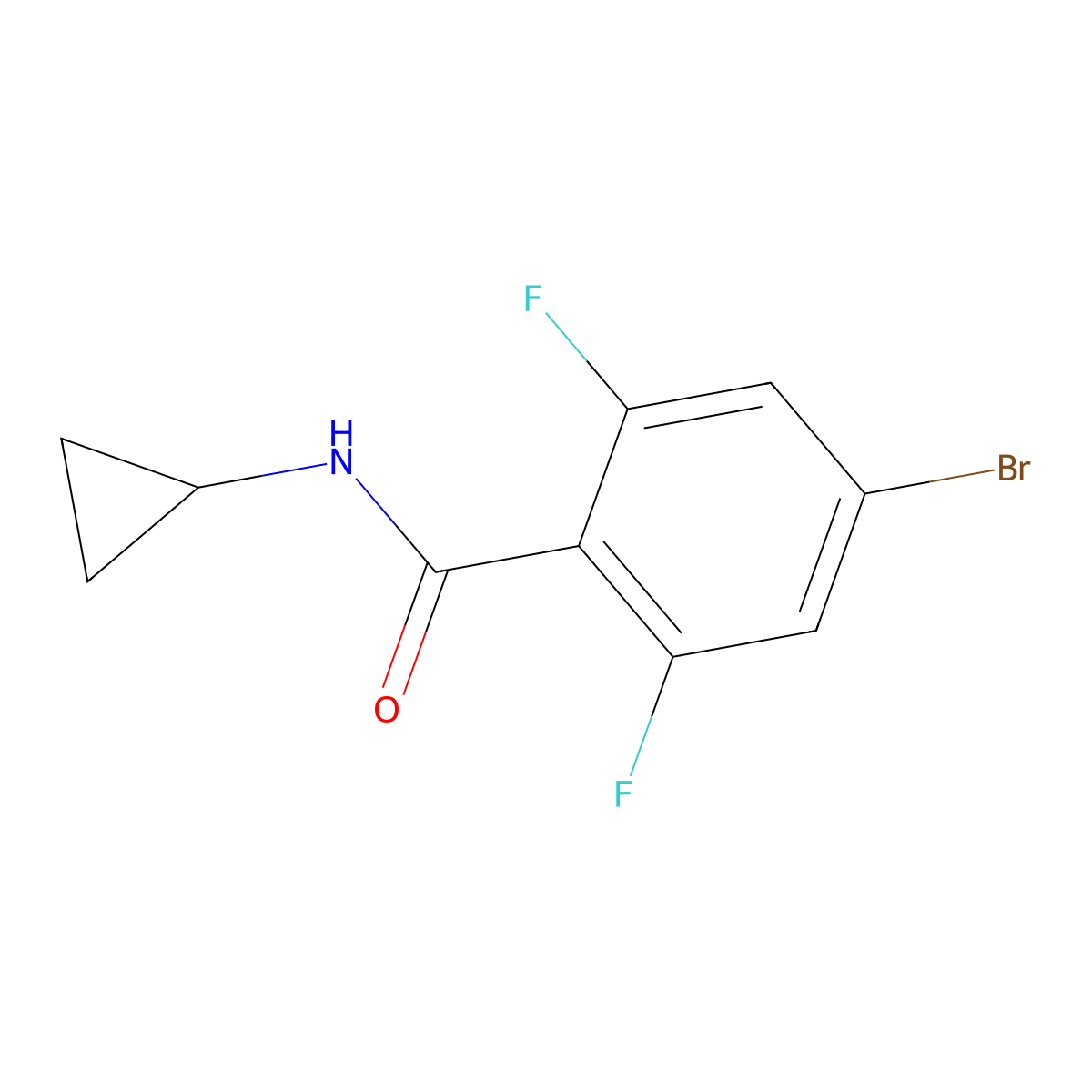 4-Bromo-N-cyclopropyl-2,6-difluorobenzamide molecular structure, CAS 1542965-70-7