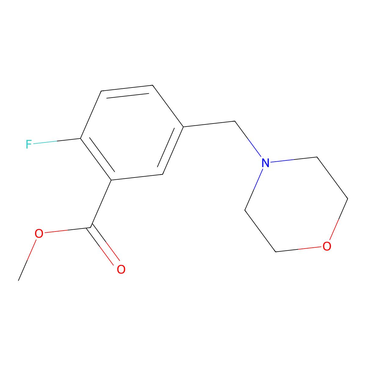 Methyl 2-fluoro-5-(4-morpholinylmethyl)benzoate molecular structure, CAS 1542976-94-2