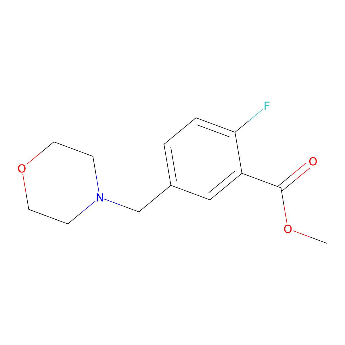 Methyl 2-fluoro-5-(4-morpholinylmethyl)benzoate molecular structure, CAS 1542976-94-2