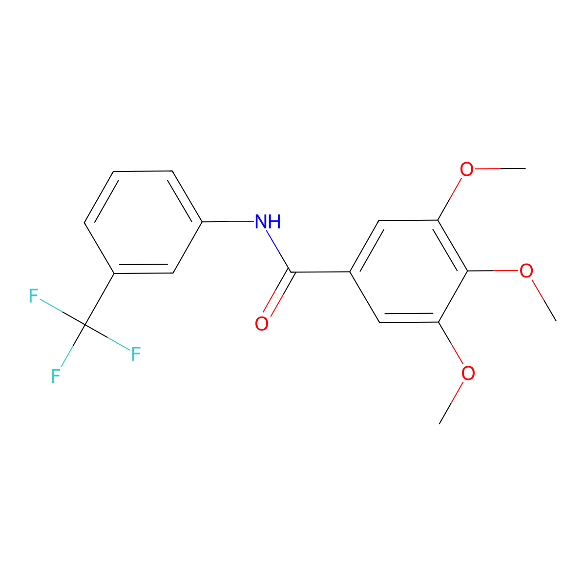 3,4,5-Trimethoxy-N-(3-(trifluoromethyl)phenyl)benzamide molecular structure, CAS 1543-72-2