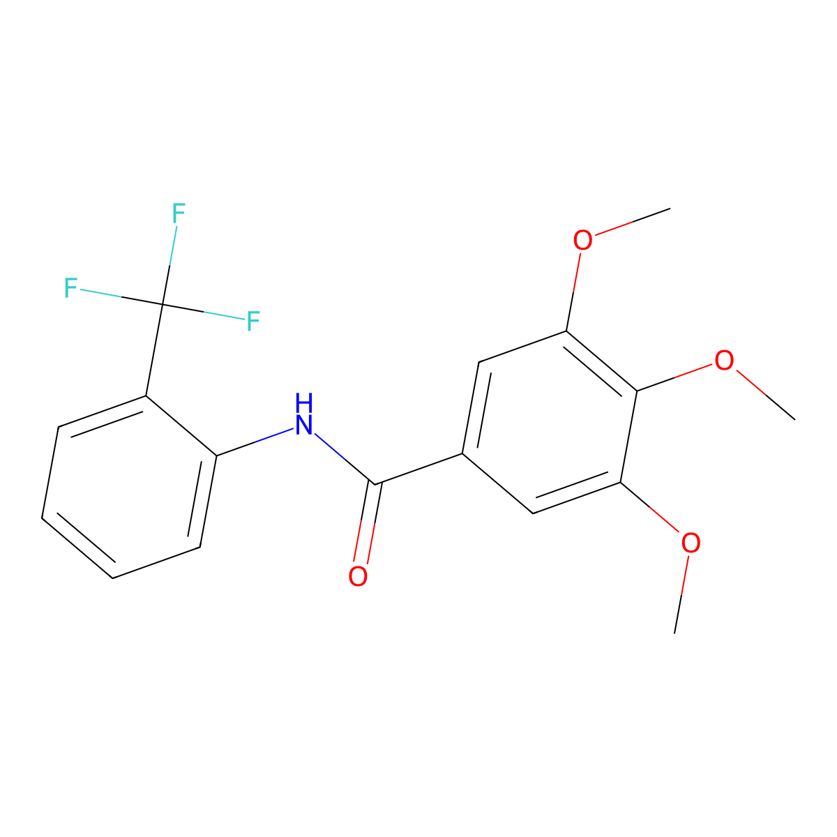 3,4,5-Trimethoxy-N-(2-(trifluoromethyl)phenyl)benzamide molecular structure, CAS 1543-73-3