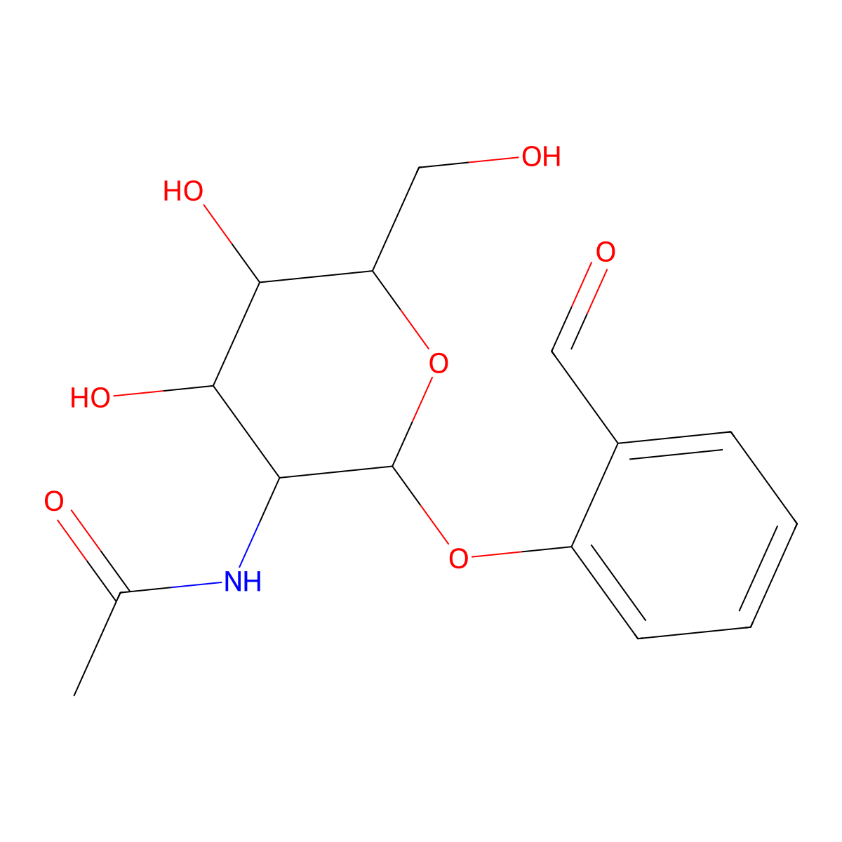 2-Formylphenyl 2-acetamido-2-deoxy-b-D-glucopyranoside molecular structure, CAS 15430-78-1