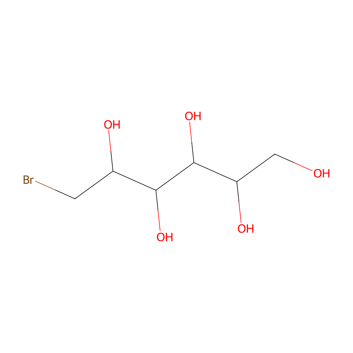 Mannitol, 6-bromo-6-deoxy-, (D)- molecular structure, CAS 15430-94-1
