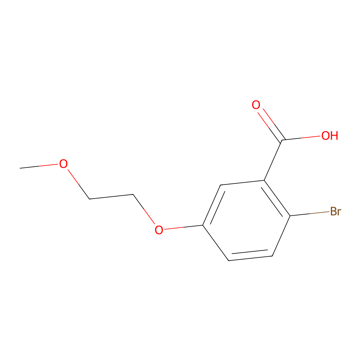 2-Bromo-5-(2-methoxyethoxy)benzoic acid molecular structure, CAS 1543010-08-7