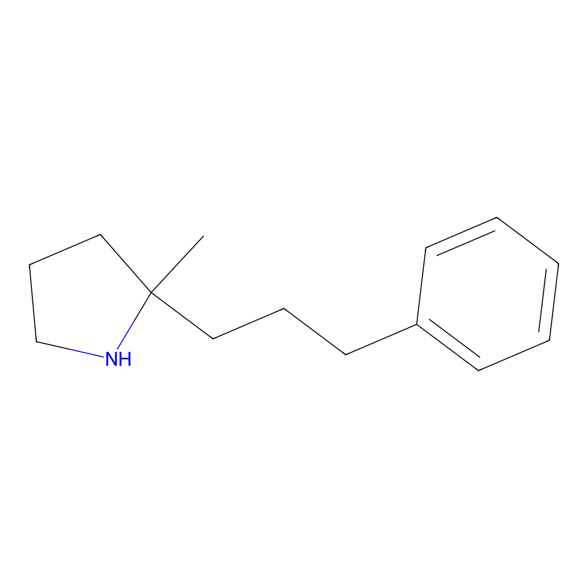 2-Methyl-2-(3-phenylpropyl)pyrrolidine molecular structure, CAS 1543012-73-2