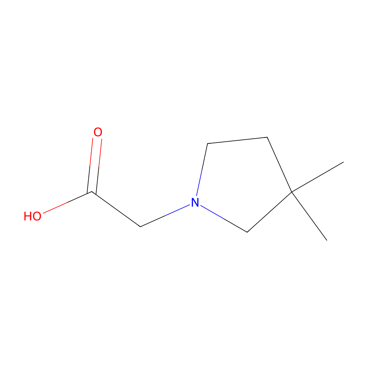 2-(3,3-Dimethylpyrrolidin-1-yl)acetic acid molecular structure, CAS 1543015-75-3
