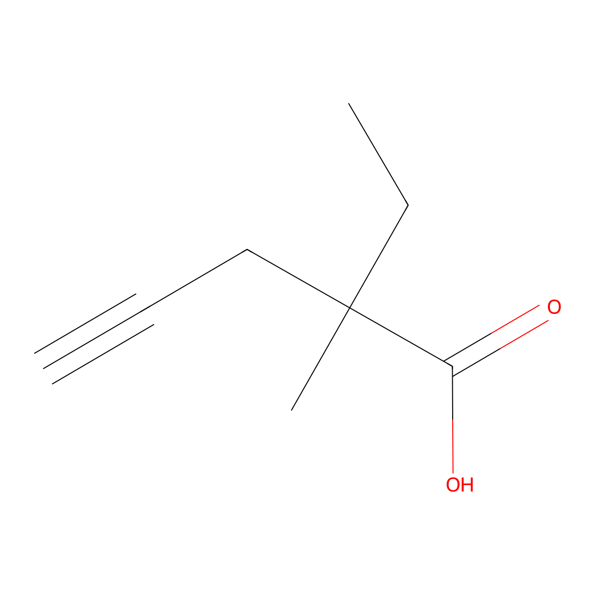 2-Ethyl-2-methylpent-4-ynoic acid molecular structure, CAS 1543021-91-5