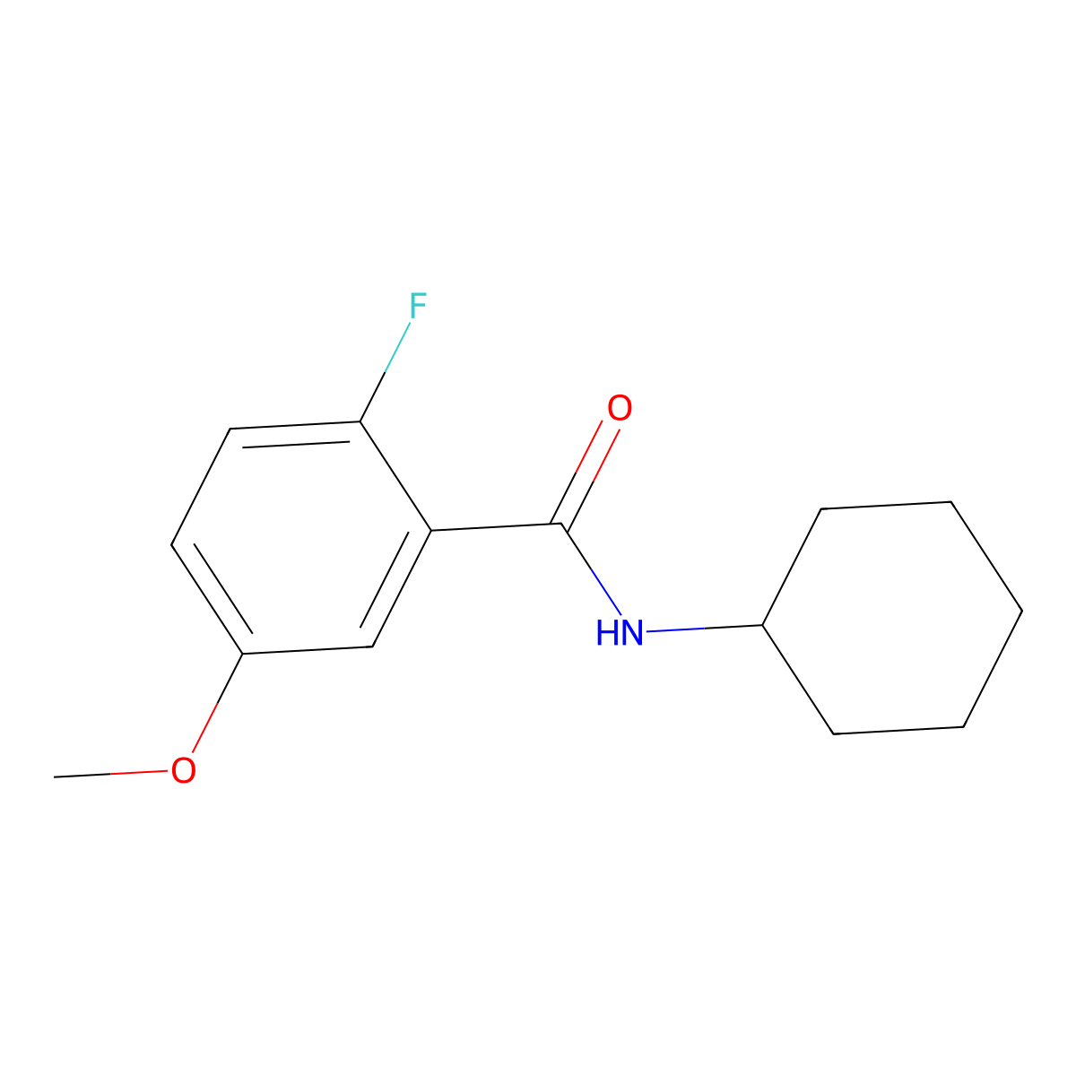 N-cyclohexyl-2-fluoro-5-methoxybenzamide molecular structure, CAS 1543026-16-9