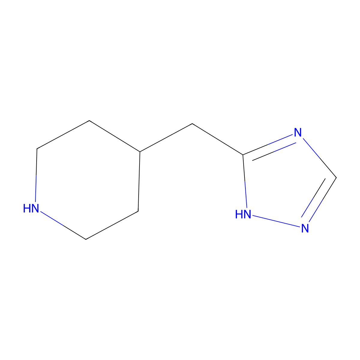 4-((1h-1,2,4-Triazol-5-yl)methyl)piperidine molecular structure, CAS 1543026-20-5