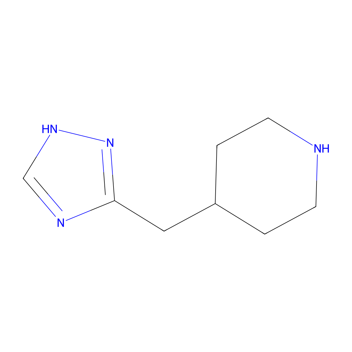 4-((1h-1,2,4-Triazol-5-yl)methyl)piperidine molecular structure, CAS 1543026-20-5
