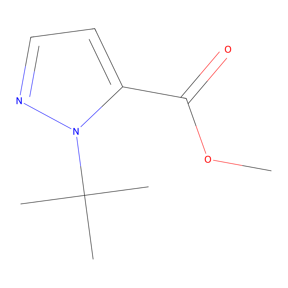 Methyl 1-(tert-butyl)-1H-pyrazole-5-carboxylate molecular structure, CAS 1543029-55-5