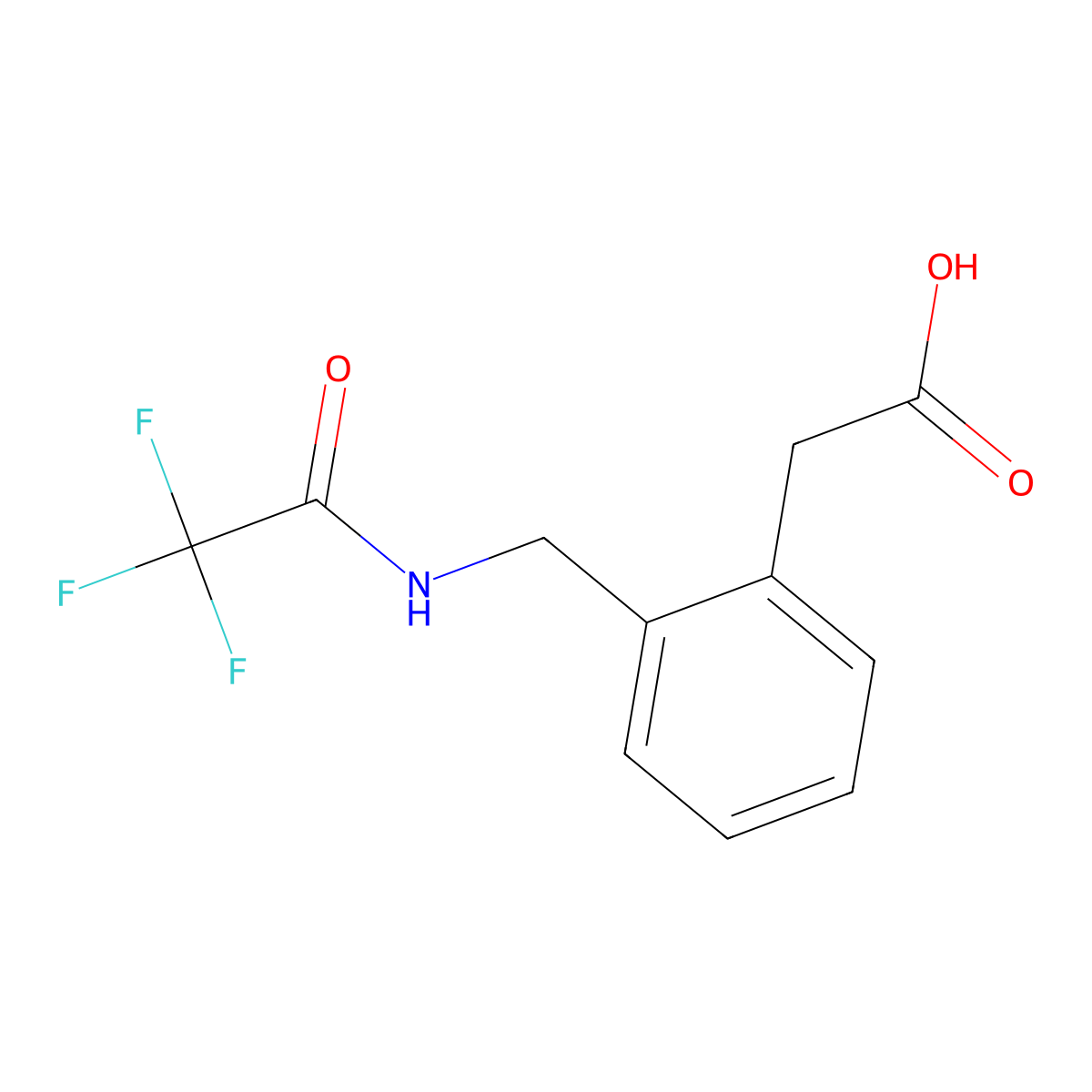 2-{2-[(Trifluoroacetamido)methyl]phenyl}acetic acid molecular structure, CAS 1543044-21-8