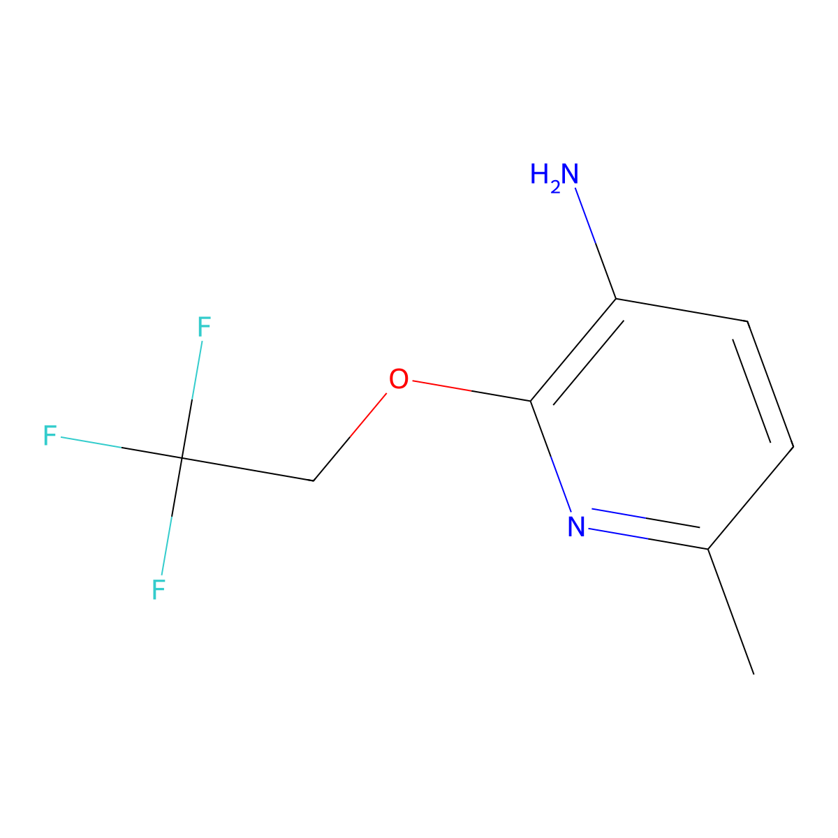 6-Methyl-2-(2,2,2-trifluoroethoxy)-3-pyridinamine molecular structure, CAS 1543064-45-4