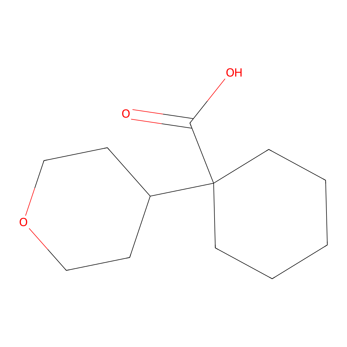 1-(Oxan-4-yl)cyclohexane-1-carboxylic acid molecular structure, CAS 1543066-57-4