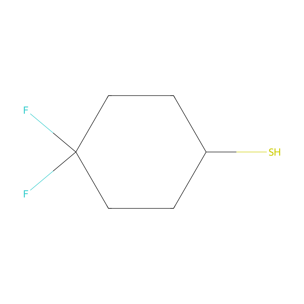 4,4-Difluorocyclohexane-1-thiol molecular structure, CAS 1543102-18-6