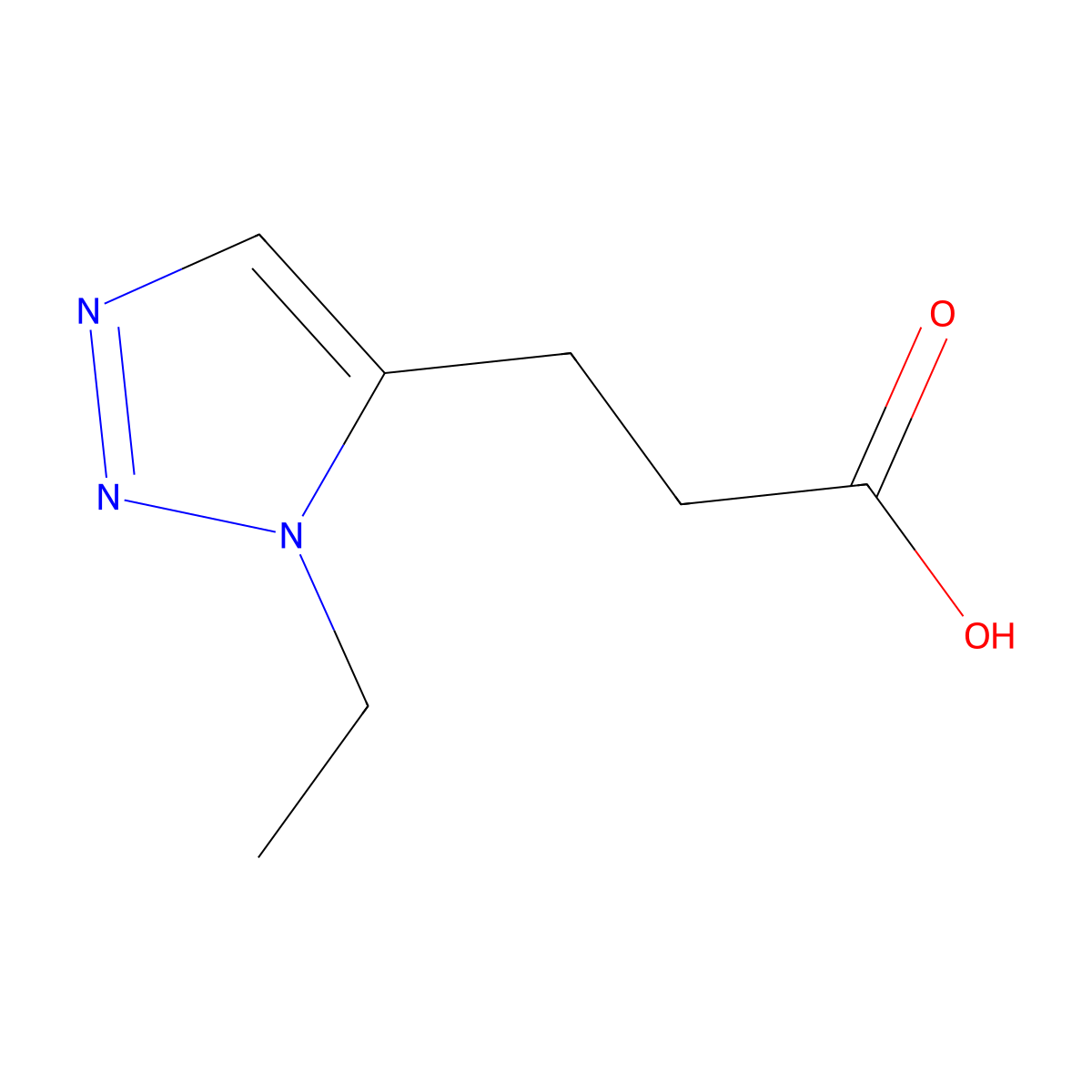3-(1-ethyl-1H-1,2,3-triazol-5-yl)propanoic acid molecular structure, CAS 1543113-18-3