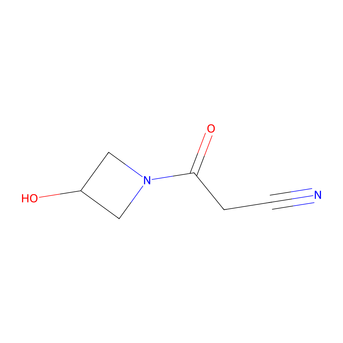 3-(3-Hydroxyazetidin-1-yl)-3-oxopropanenitrile molecular structure, CAS 154312-18-2