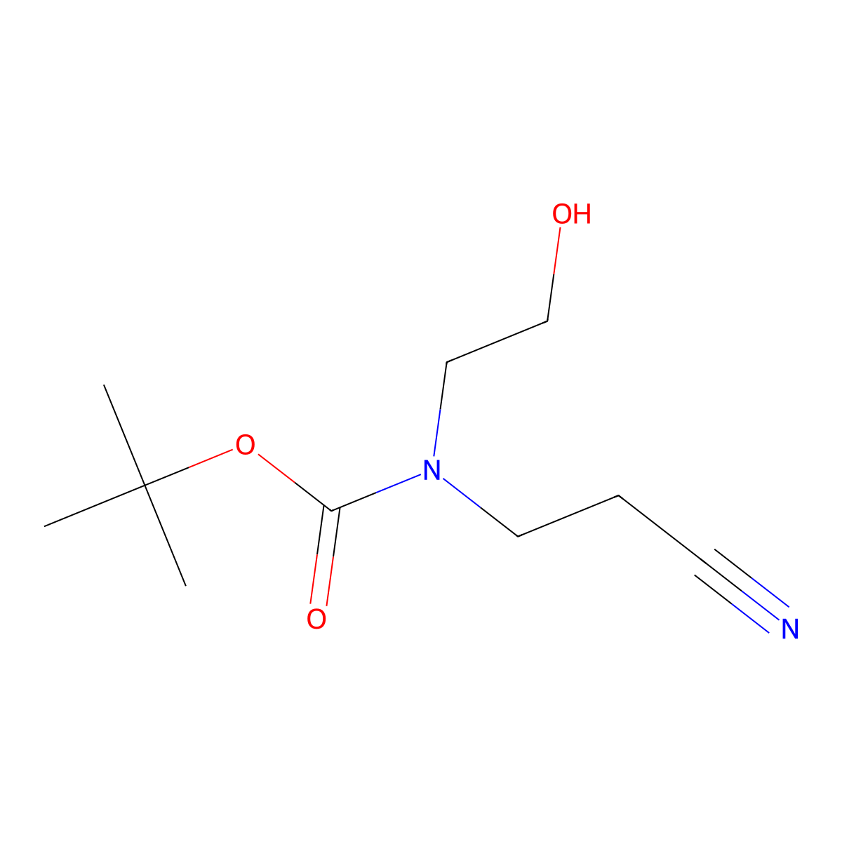 tert-butyl N-(2-cyanoethyl)-N-(2-hydroxyethyl)carbamate molecular structure, CAS 154312-37-5