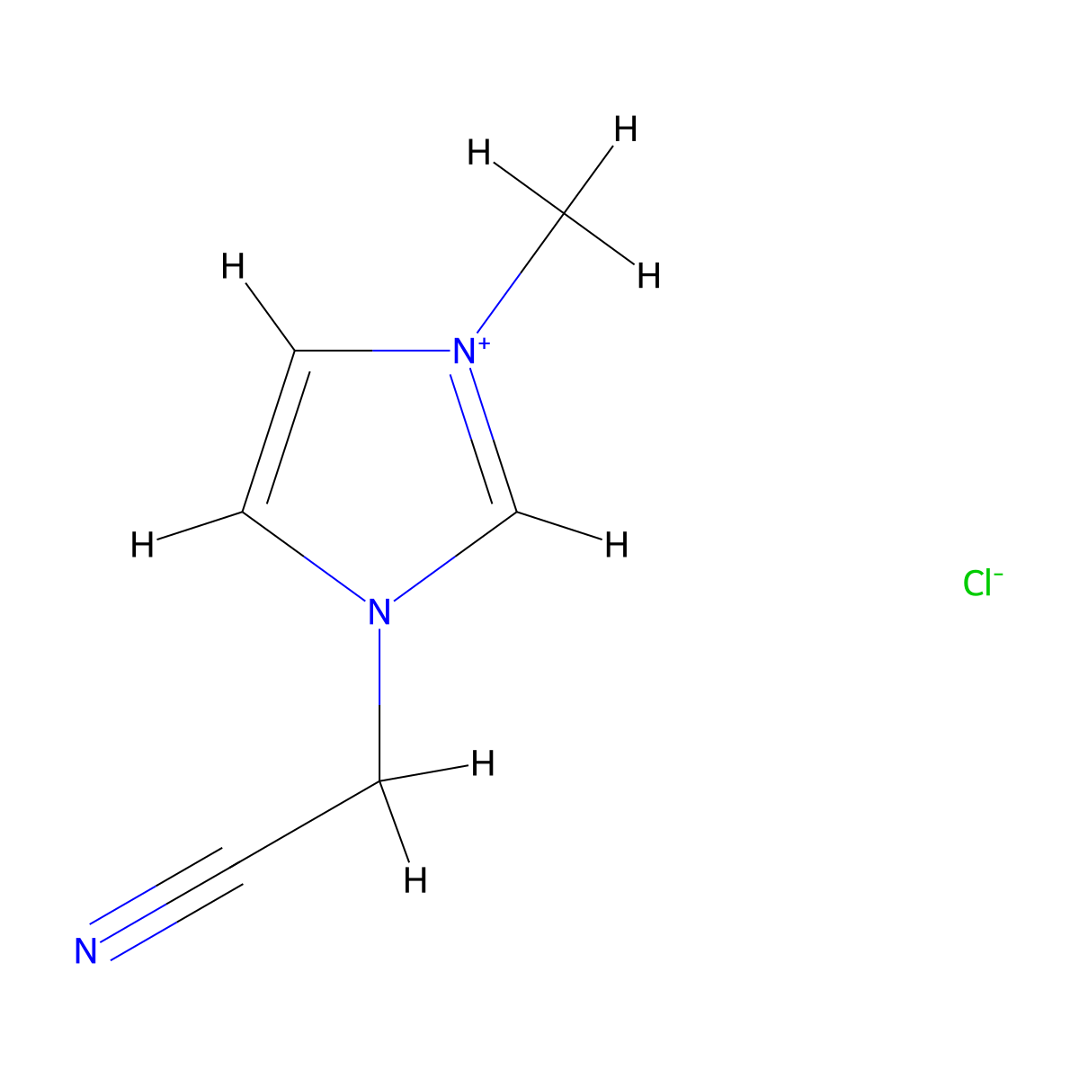 1-(Cyanomethyl)-3-methylimidazolium chloride molecular structure, CAS 154312-63-7