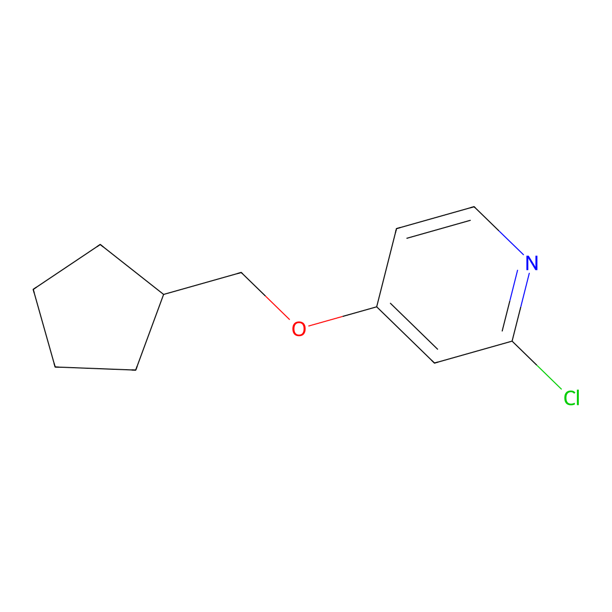 2-Chloro-4-(cyclopentylmethoxy)pyridine molecular structure, CAS 1543121-89-6