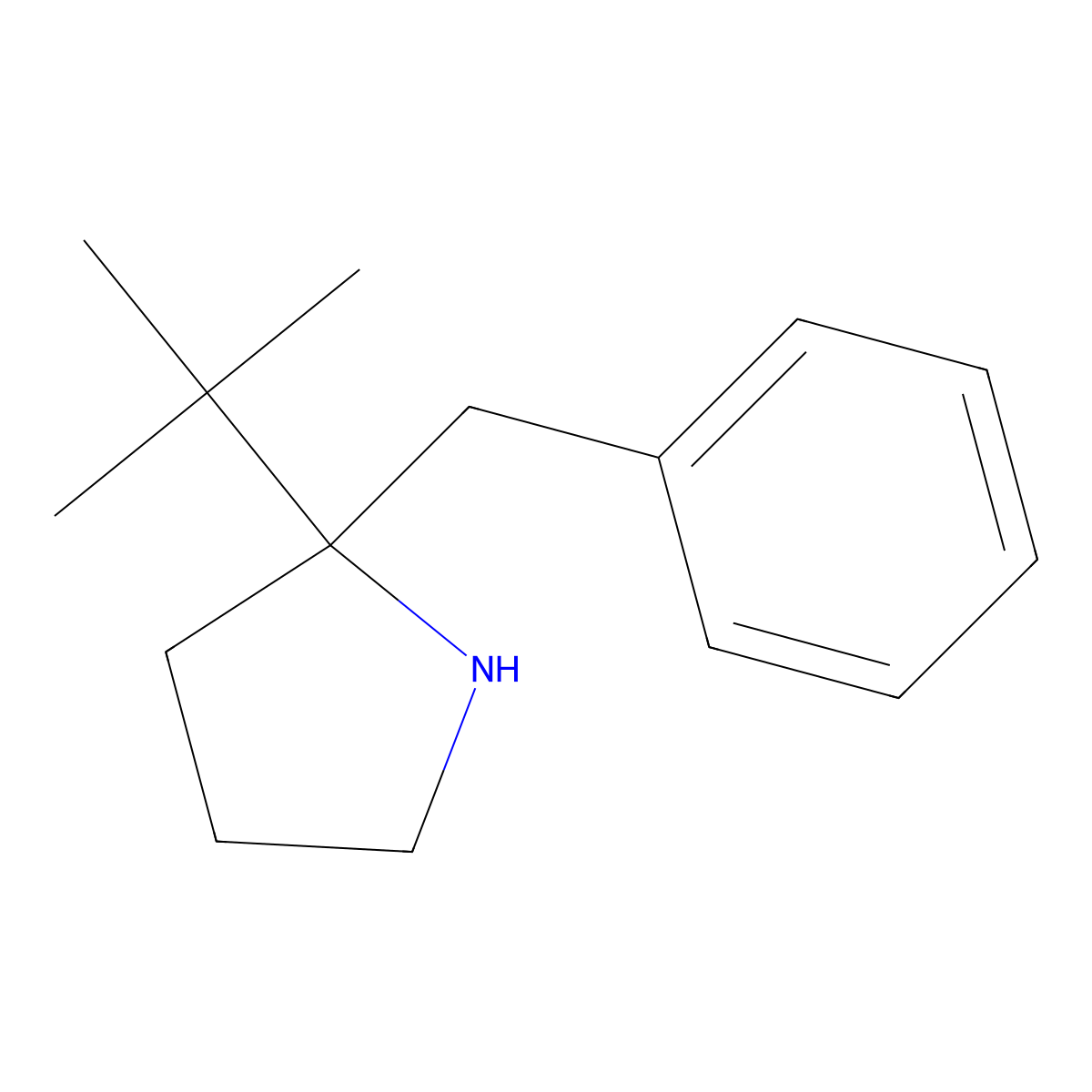 2-Benzyl-2-tert-butylpyrrolidine molecular structure, CAS 1543122-66-2