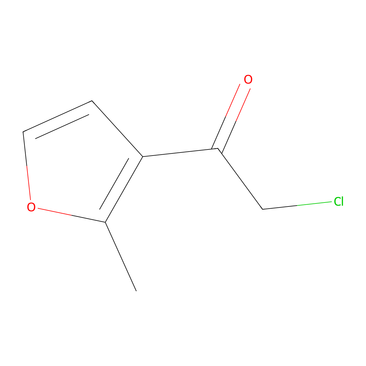 2-Chloro-1-(2-methylfuran-3-yl)ethan-1-one molecular structure, CAS 1543126-21-1