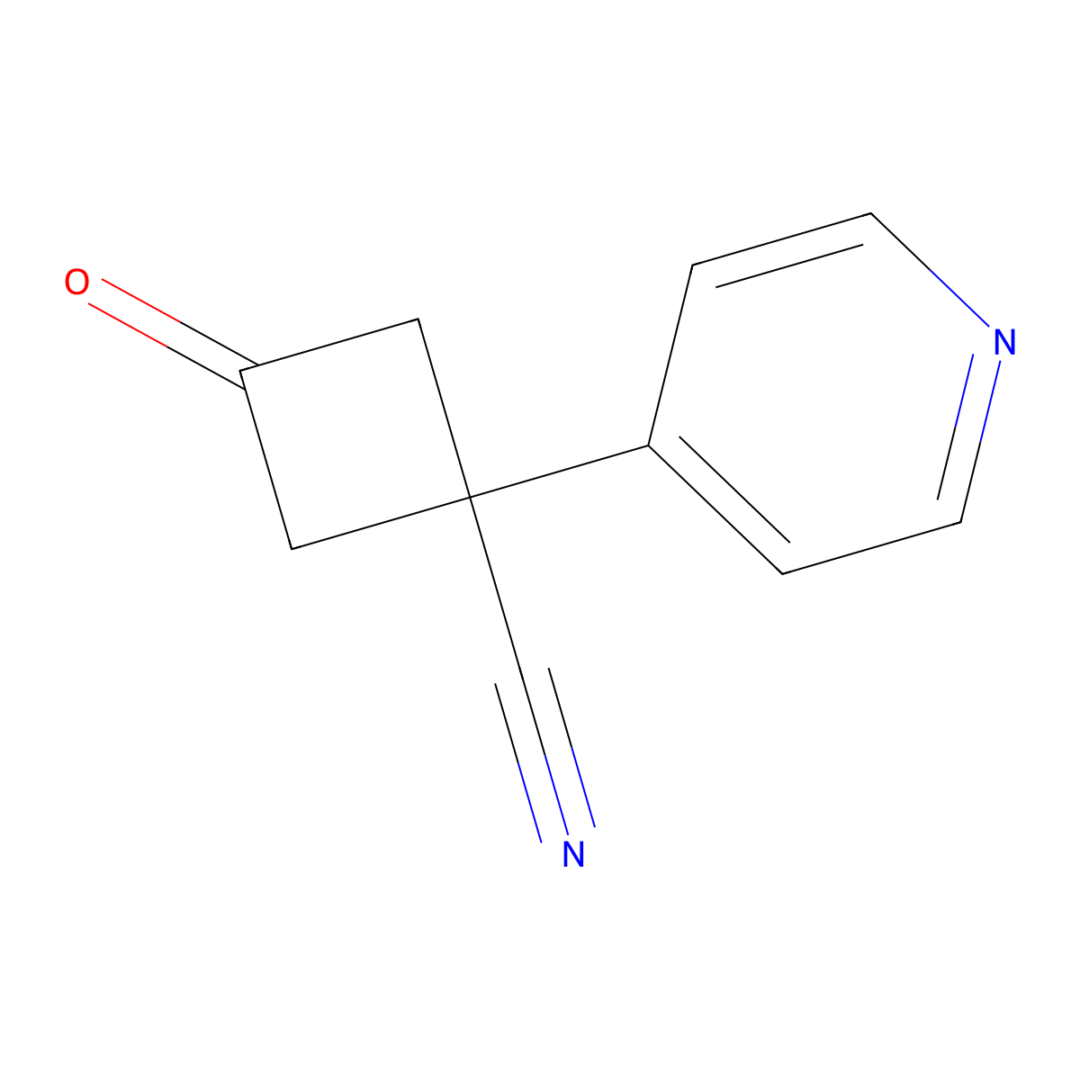 3-Oxo-1-pyridin-4-yl-cyclobutanecarbonitrile molecular structure, CAS 1543128-04-6