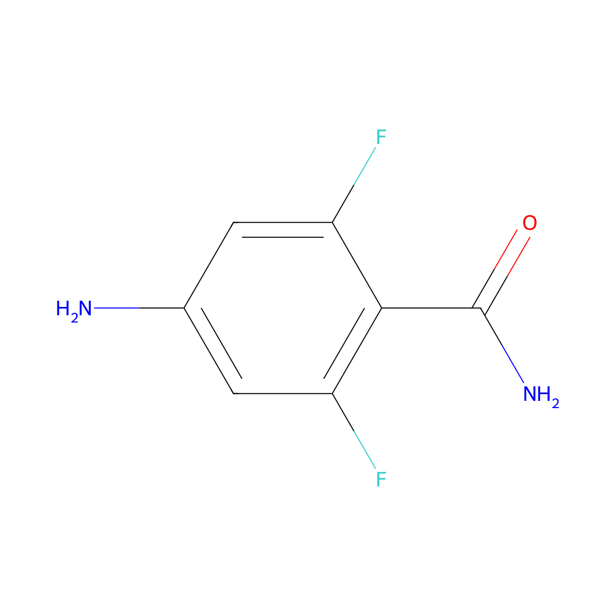 4-Amino-2,6-difluorobenzamide molecular structure, CAS 154314-61-1