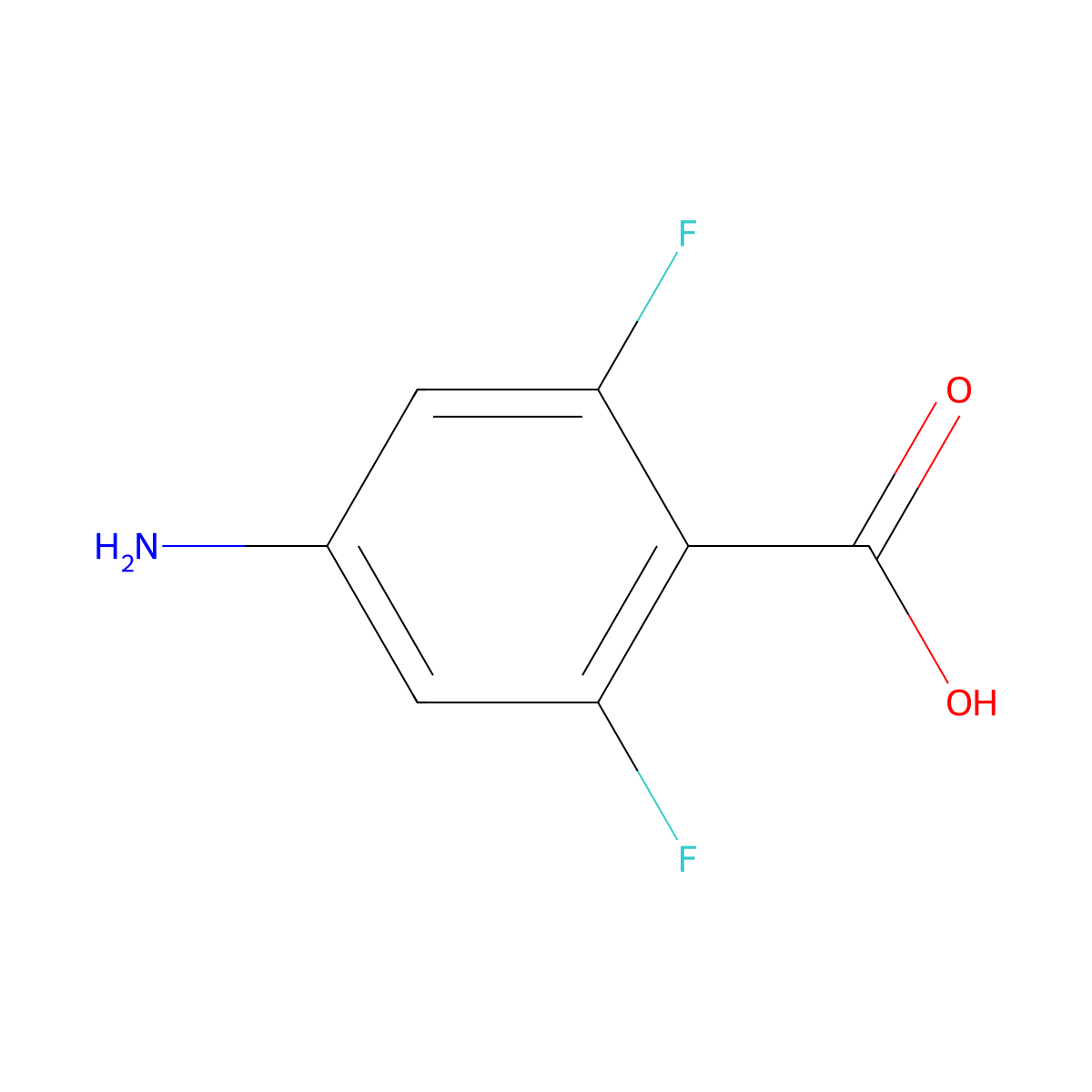 4-Amino-2,6-difluorobenzoic acid molecular structure, CAS 154314-62-2
