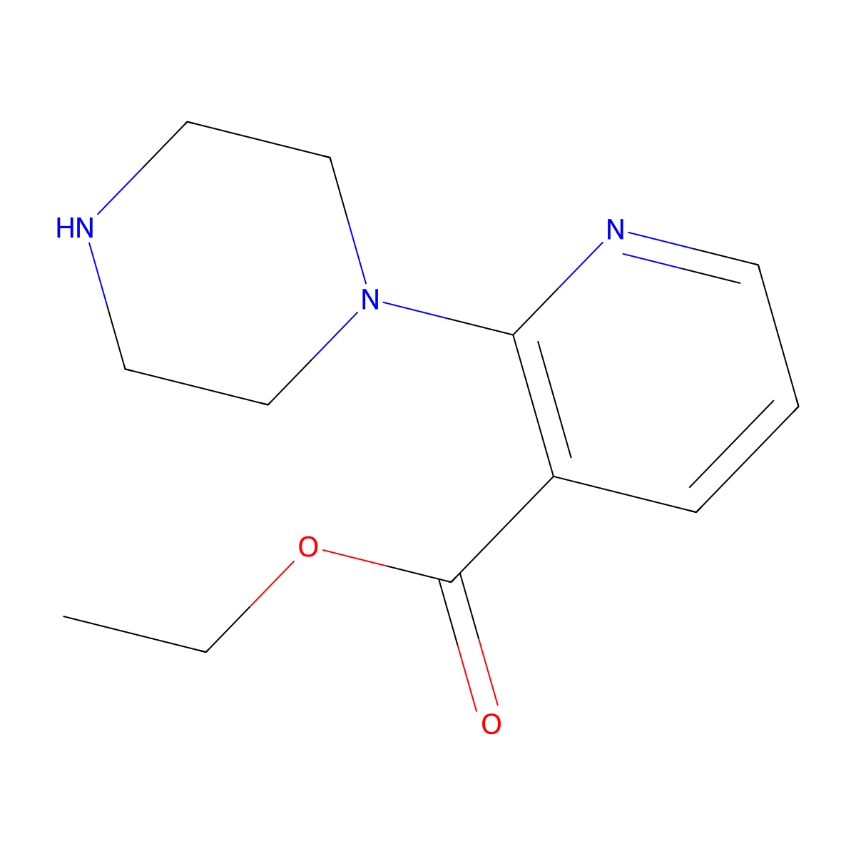 Ethyl 2-(piperazin-1-yl)nicotinate molecular structure, CAS 154315-70-5