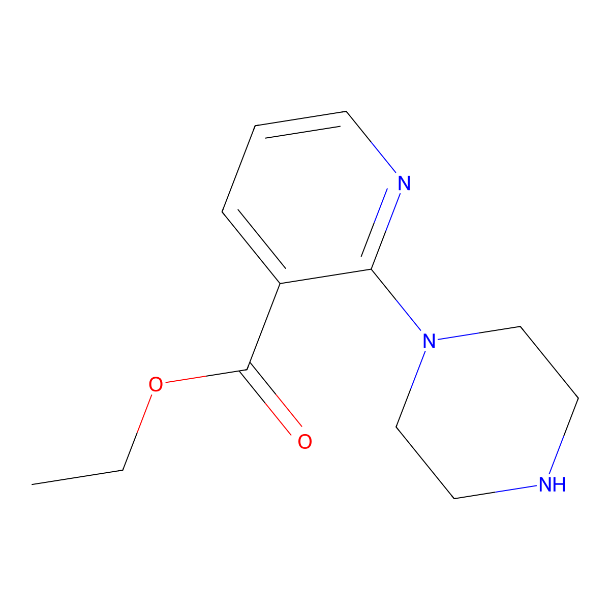 Ethyl 2-(piperazin-1-yl)nicotinate molecular structure, CAS 154315-70-5