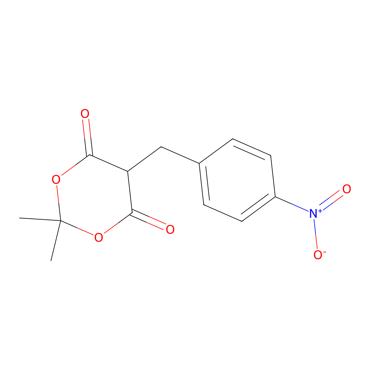 2,2-Dimethyl-5-(4-nitrobenzyl)-1,3-dioxane-4,6-dione molecular structure, CAS 154317-89-2