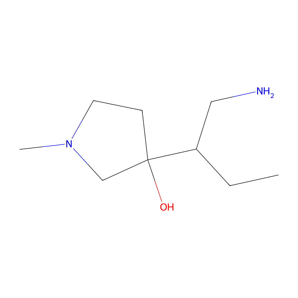3-(1-Aminobutan-2-yl)-1-methylpyrrolidin-3-ol molecular structure, CAS 1543194-47-3