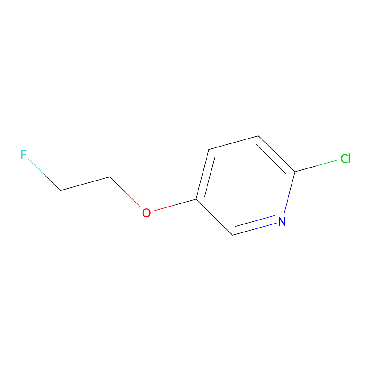 2-Chloro-5-(2-fluoroethoxy)pyridine molecular structure, CAS 1543200-73-2