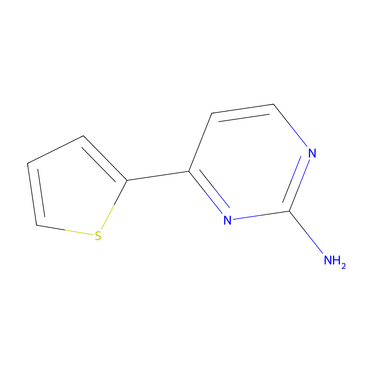 4-(Thiophen-2-yl)pyrimidin-2-amine molecular structure, CAS 154321-60-5
