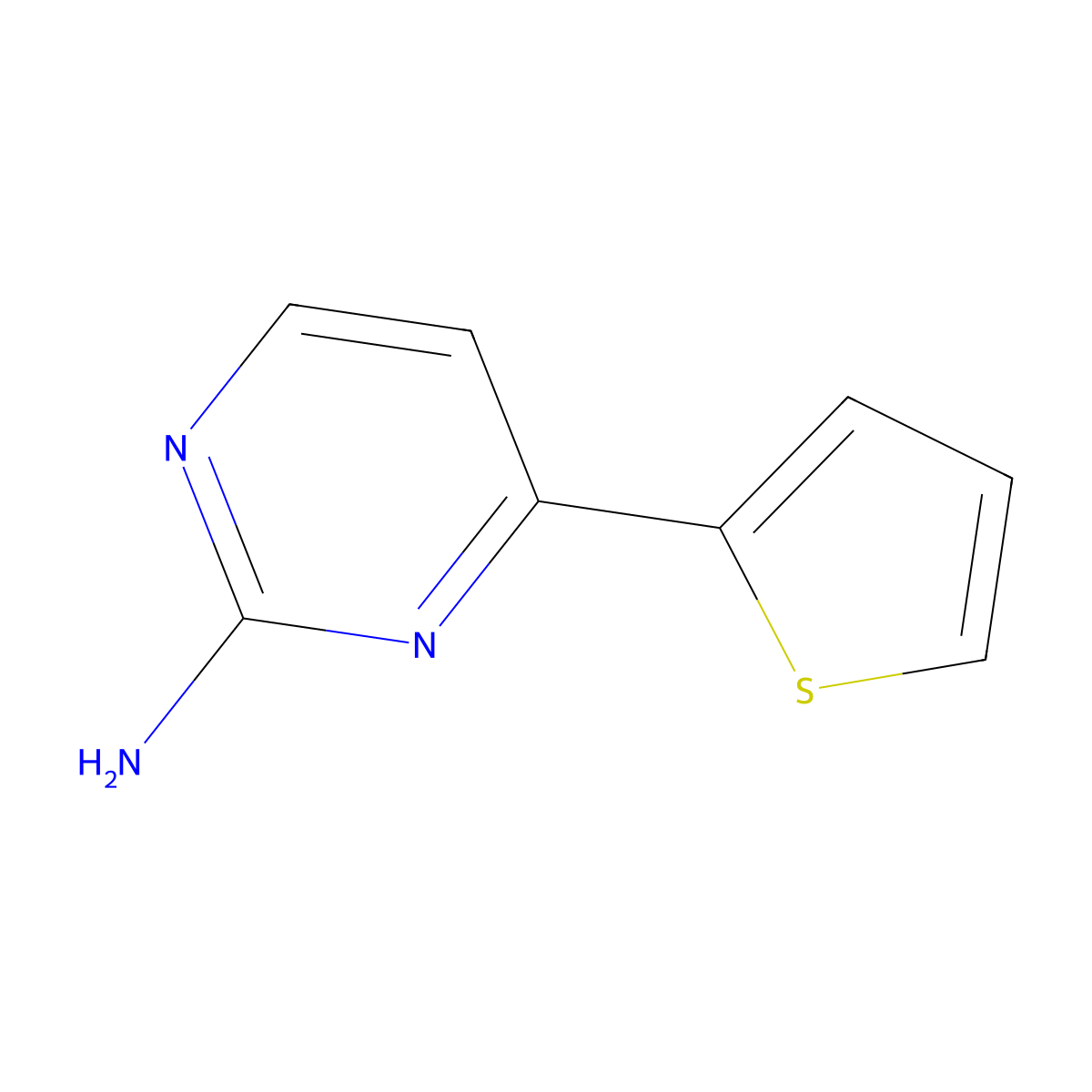 4-(Thiophen-2-yl)pyrimidin-2-amine molecular structure, CAS 154321-60-5