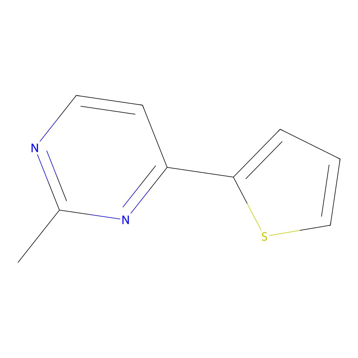 2-Methyl-4-(thiophen-2-yl)pyrimidine molecular structure, CAS 154321-62-7