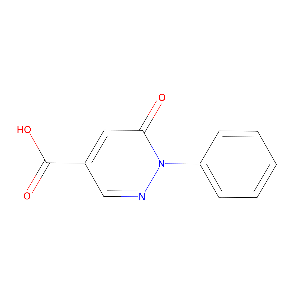 6-Oxo-1-phenyl-1,6-dihydropyridazine-4-carboxylic acid molecular structure, CAS 1543223-22-8