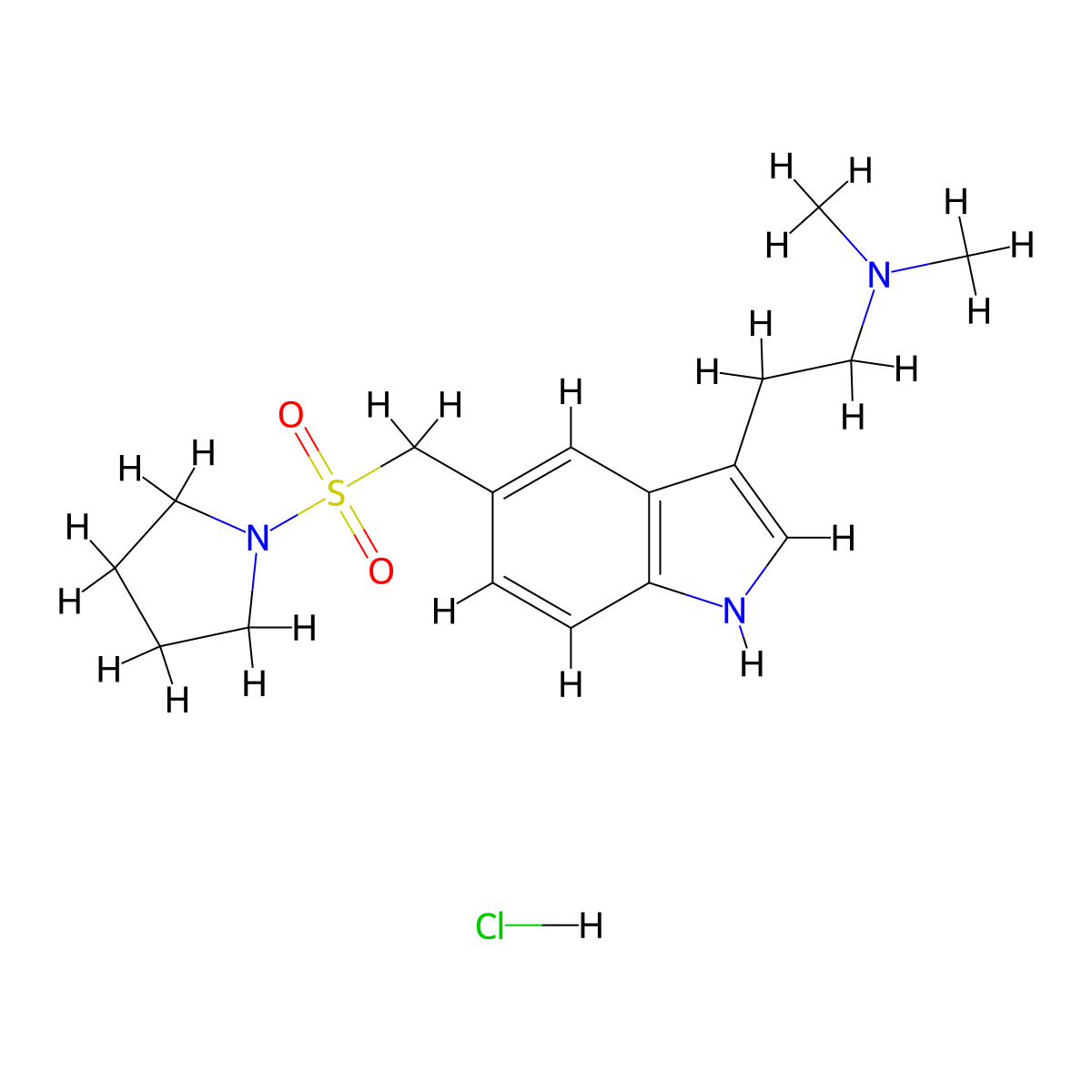 Almotriptan Hydrochloride molecular structure, CAS 154323-46-3