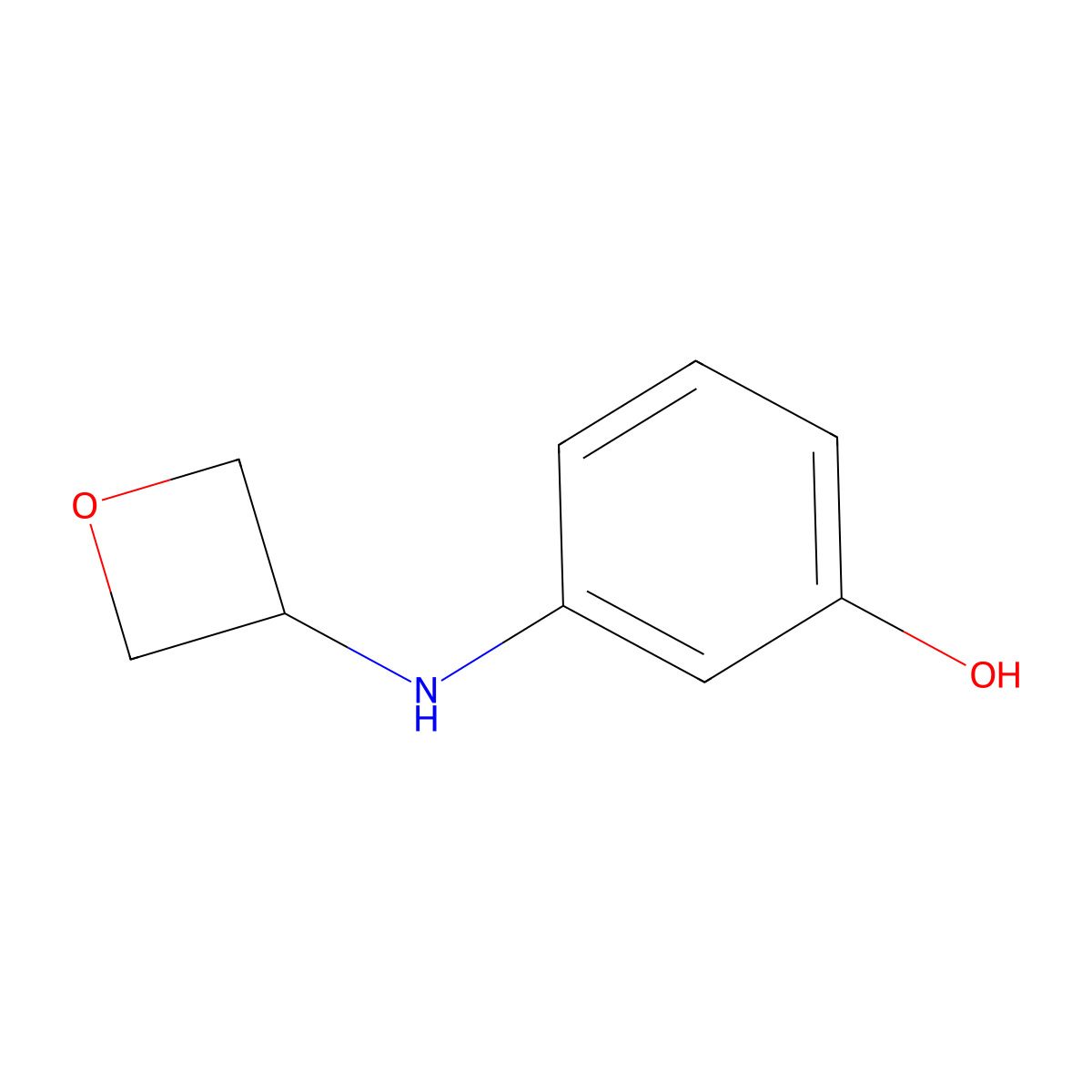 3-[(Oxetan-3-yl)amino]phenol molecular structure, CAS 1543232-52-5