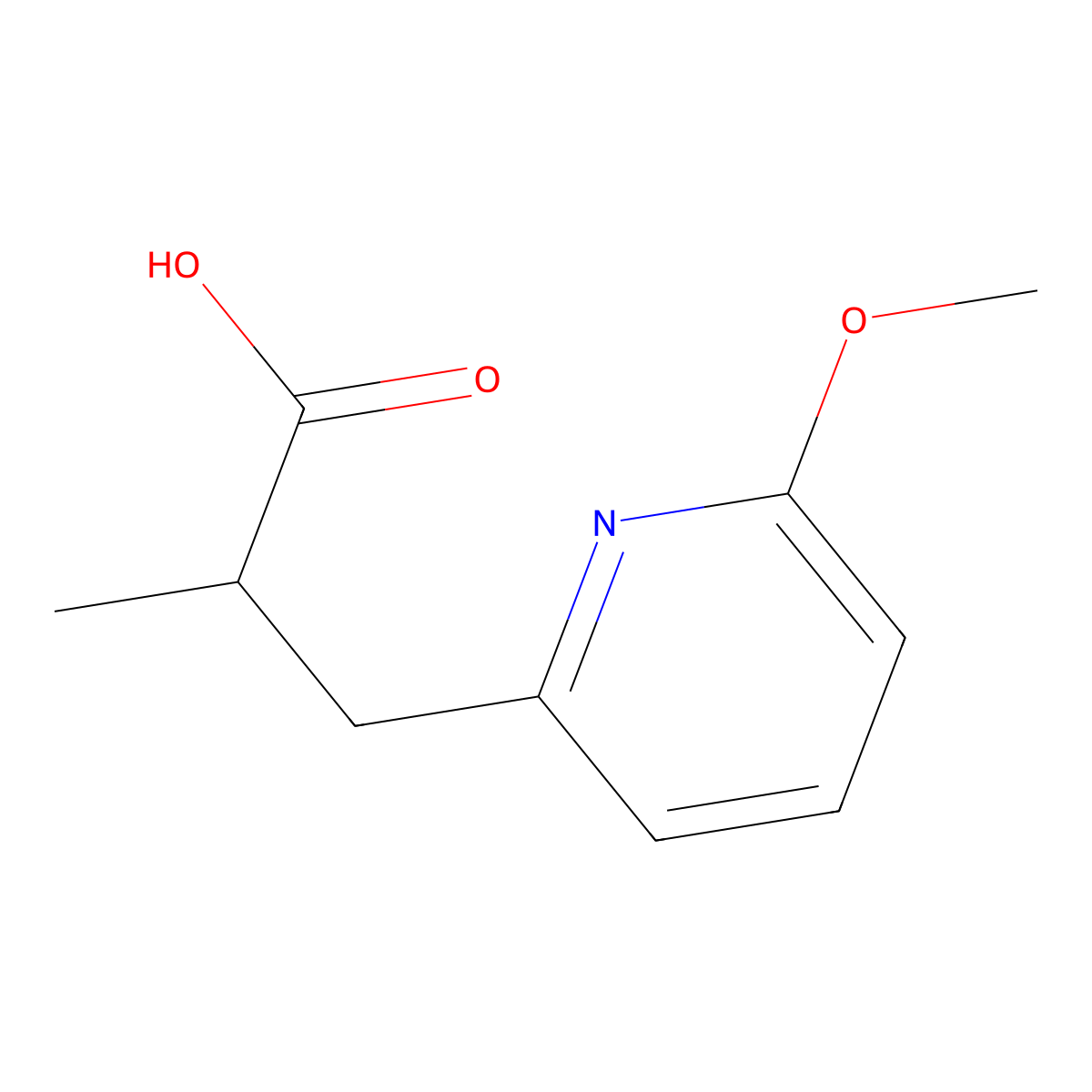 3-(6-Methoxypyridin-2-yl)-2-methylpropanoic acid molecular structure, CAS 1543235-65-9