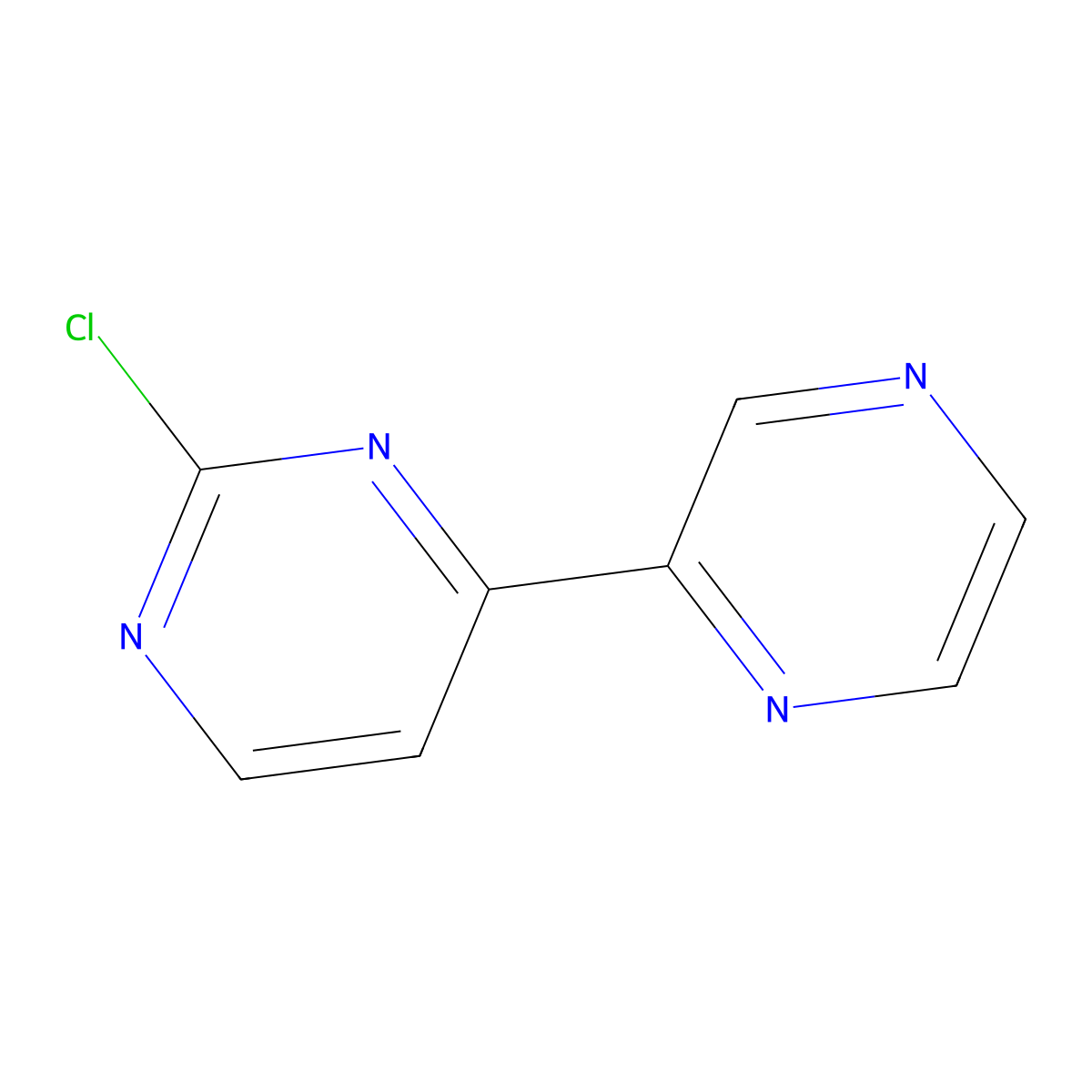 2-Chloro-4-(pyrazin-2-yl)pyrimidine molecular structure, CAS 1543236-38-9