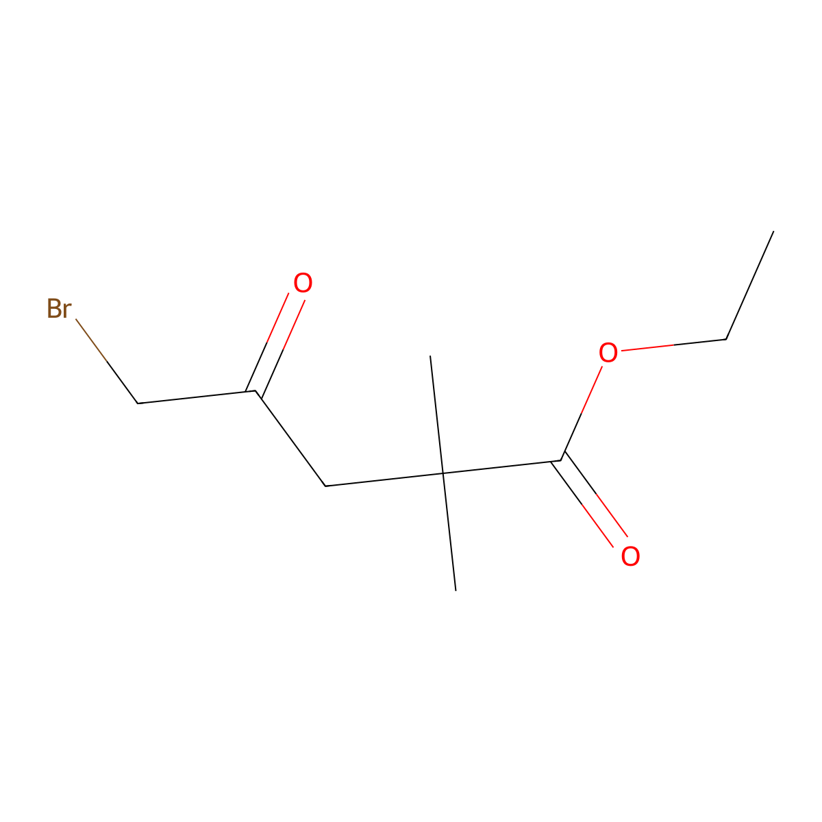 Ethyl 5-bromo-2,2-dimethyl-4-oxopentanoate molecular structure, CAS 154325-75-4