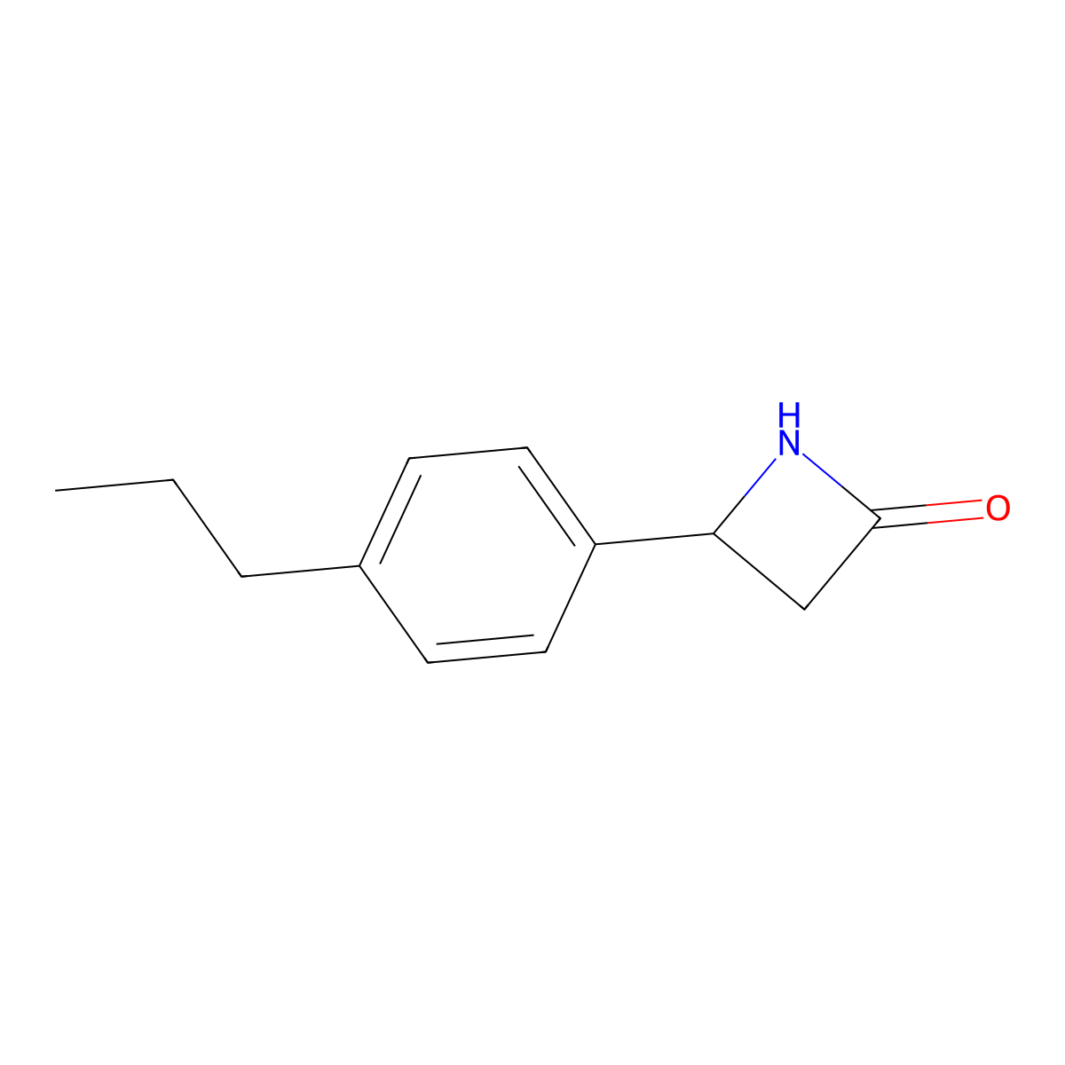 4-(4-Propylphenyl)azetidin-2-one molecular structure, CAS 1543253-66-2