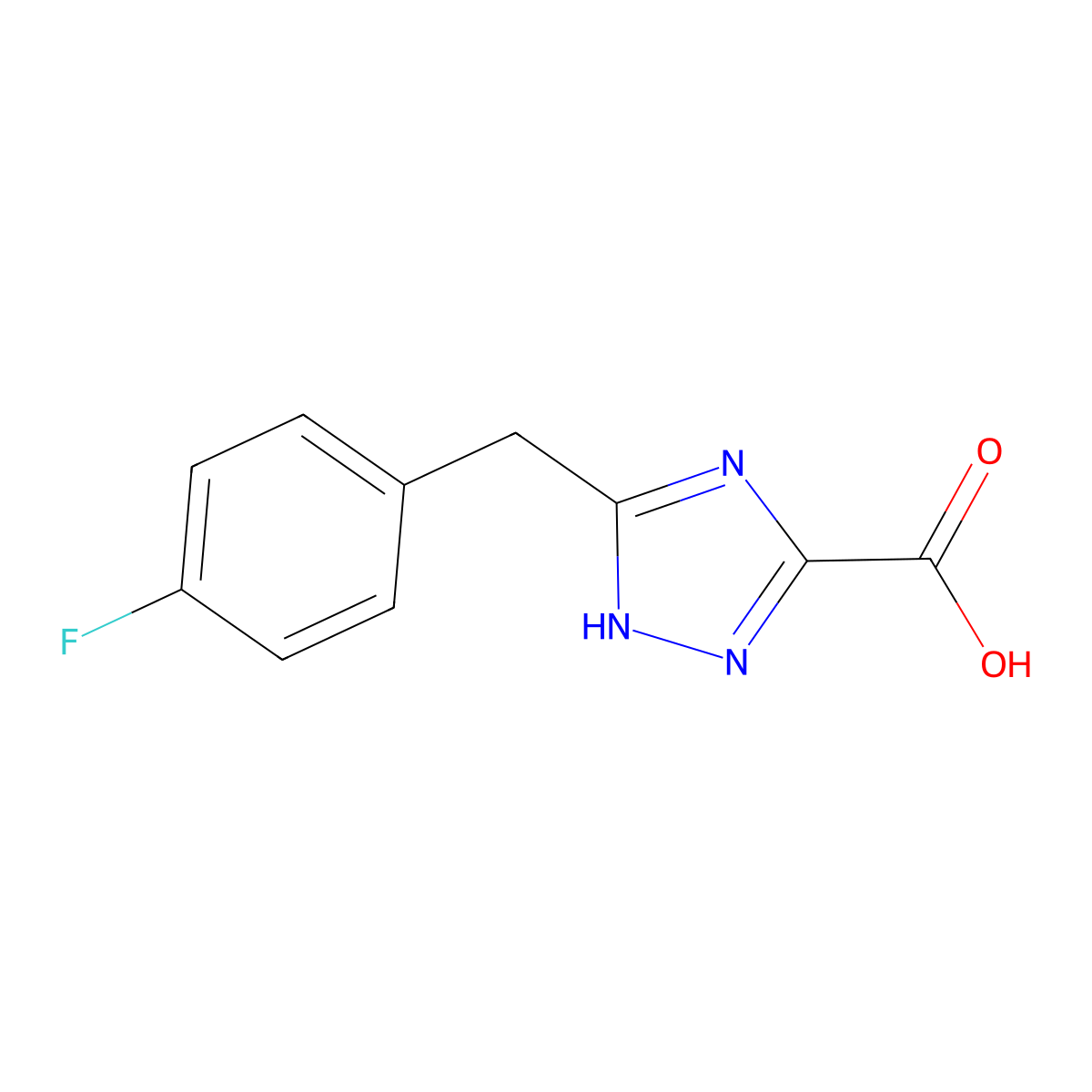 5-(4-fluorobenzyl)-1H-1,2,4-triazole-3-carboxylic acid molecular structure, CAS 1543266-12-1