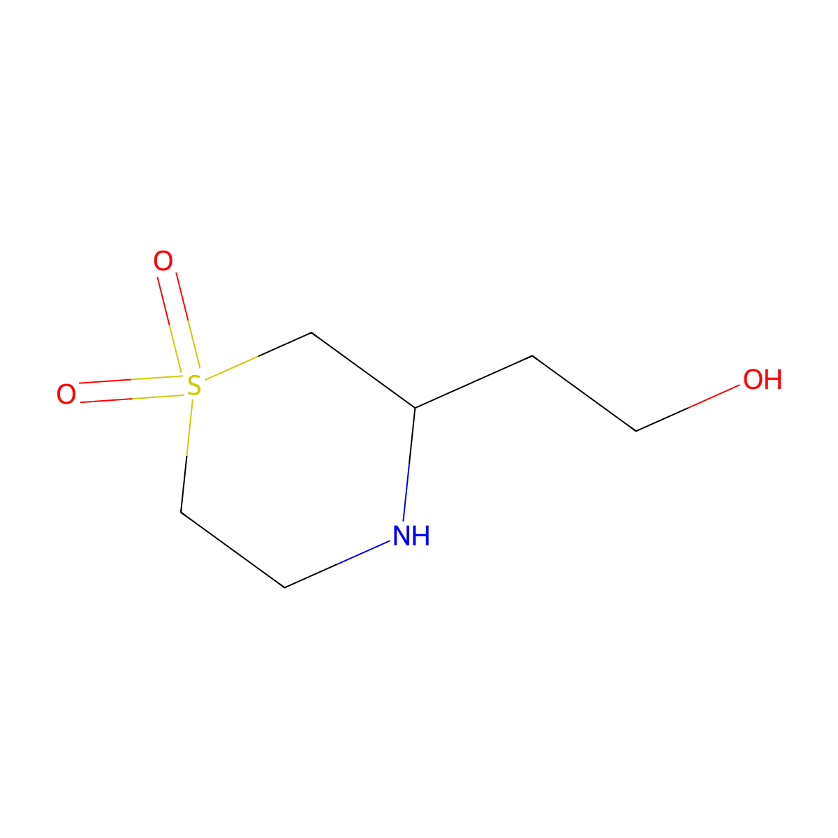 3-(2-Hydroxyethyl)-1lambda6-thiomorpholine-1,1-dione molecular structure, CAS 1543266-71-2