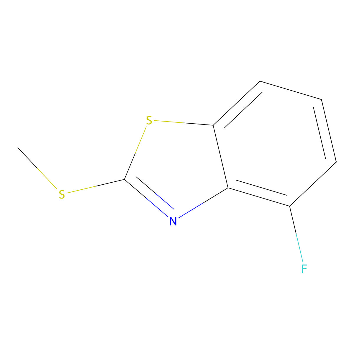 4-Fluoro-2-(methylsulfanyl)-1,3-benzothiazole molecular structure, CAS 154327-25-0