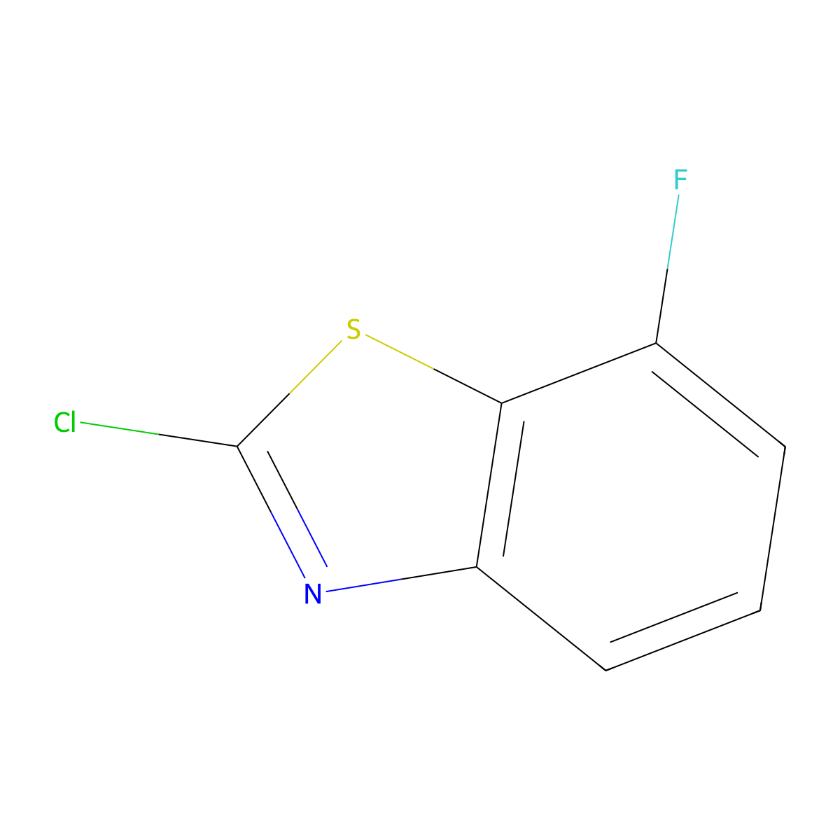 2-Chloro-7-fluoro-1,3-benzothiazole molecular structure, CAS 154327-28-3